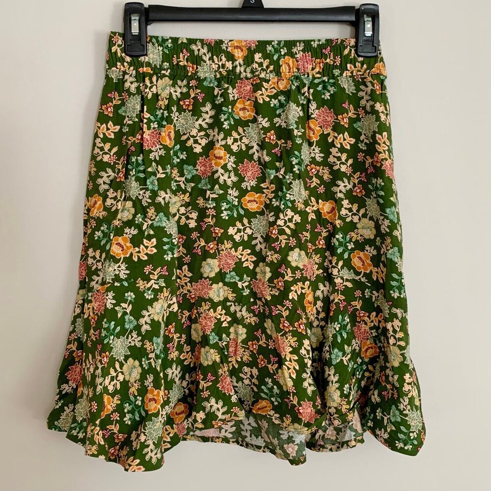 LOFT Floral Tiered Flippy Mini Skirt